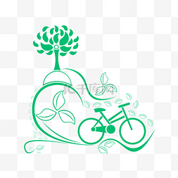 绿色出行自行车图片_绿色环保绿色出行