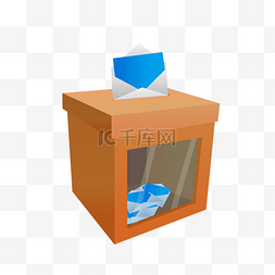 蓝色投票箱图片_黄色的投票箱