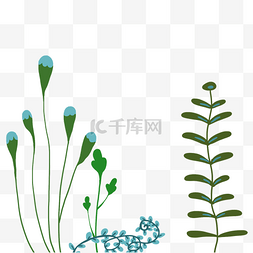 绿色系植物图片_卡通绿色植物春天