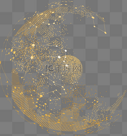 底纹商务图片_黄色圆点状地球