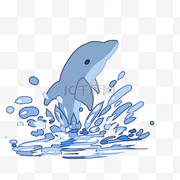 跳跃海豚图片_蓝色海豚免抠图