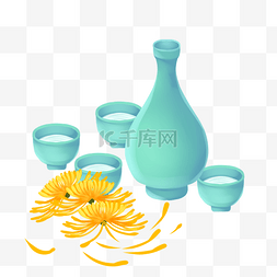 重阳节关爱老人图片_重阳节菊花白酒酒水