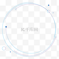 时尚简约蓝色图片_蓝色简约科技圆环边框