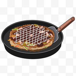 铁锅制作美食日本okonomiyaki