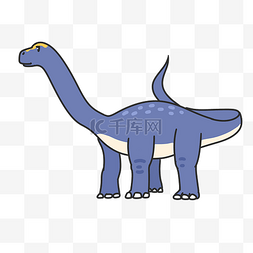 卷尾巴的紫色恐龙插画