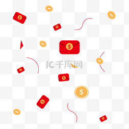 红包金币漂浮图片_漂浮红包金币电商双十一背景