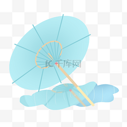 太阳伞复古图片_复古蓝色太阳伞遮阳
