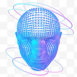科技智能头像魔幻数据蓝色线框球