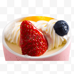清凉夏日草莓图片_草莓奶油冰淇凌雪糕