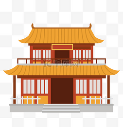 历史伟业图片_扁平风中国古寺