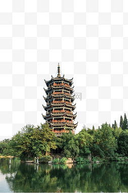 旅游路线图卡通图片_桂林日月双塔月塔