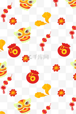 扁平新年底纹图片_扁平风新年底纹