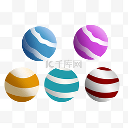 电商卡通炫彩彩色元素球免费下载