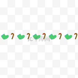 糖果线条图片_圣诞袜子糖果分割线