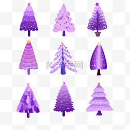 紫色组合圣诞树