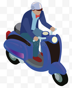 骑摩托车的男人卡通图案
