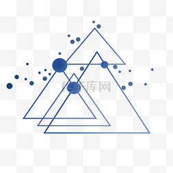 蓝色三角形圆形科技感几何组合