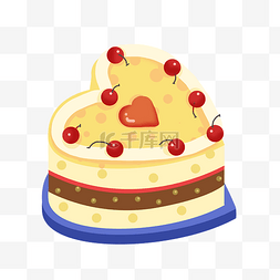 爱心蛋糕插画