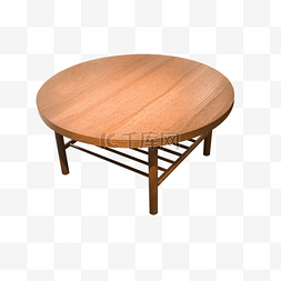 简约木纹图片_深褐色实木圆桌