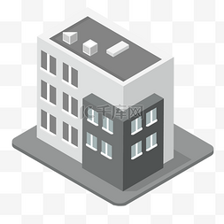 灰色楼房建筑模型