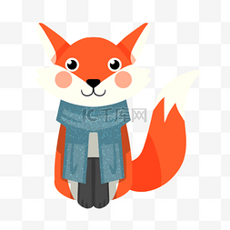 创意手绘插画卡通形像可爱动物狐