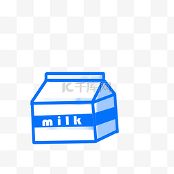 盒子牛奶图片_蓝色牛奶