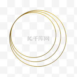 金色圆环线条图片_金色立体圆环线条