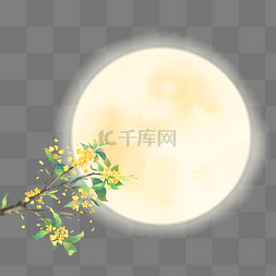 月光下的鹿图片_中秋节桂花赏月