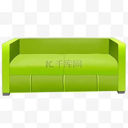 中式家具装饰图片_绿色家具沙发插画
