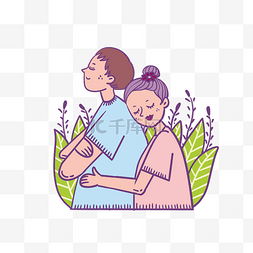 抱在一起图片_夏季卡通可爱抱在一起的情侣