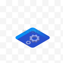 3d齿轮模型图片_蓝色的方块免抠图