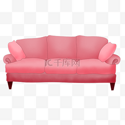 红色沙发元素图片_红色沙发家具插画