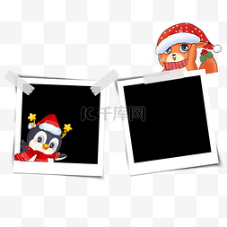 圣诞风格相框图片_圣诞动物相框