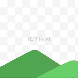山峰创意图片_卡通绿色山丘下载