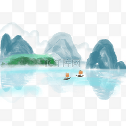 水墨中国画图片素材图片_水墨山水风景画