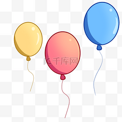 蓝色童趣图片_六一卡通彩色缤纷气球图案