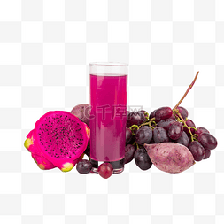 火龙果果汁图片_紫色果汁饮品