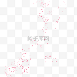 粉色花瓣漂浮素材图片_手绘卡通樱花瓣漂浮免扣元素