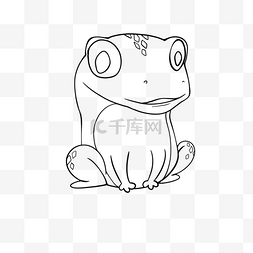 frog clipart black and white 可爱青蛙黑