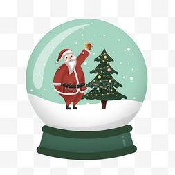 圣诞老人圣诞树雪花水晶球元素