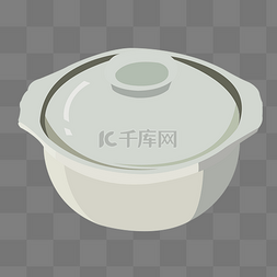 厨具白色图片_白色陶瓷砂锅插图
