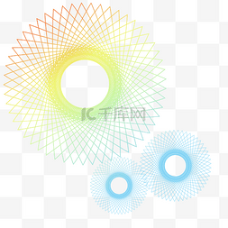 不规则图形渐变网状线条PNG