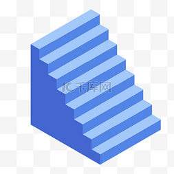 阶梯装饰图片_2.5D蓝色阶梯