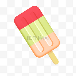 夏日红色绿色橙色冰激凌冰棍