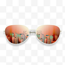 黄昏城市太阳眼镜