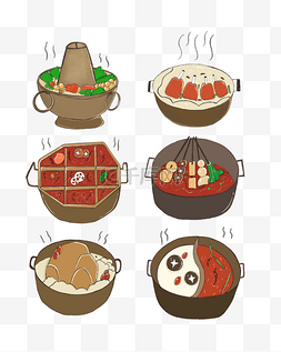 火锅食材图标图片_美食火锅图标