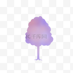 插画剪影图片_彩色渐变扁平树