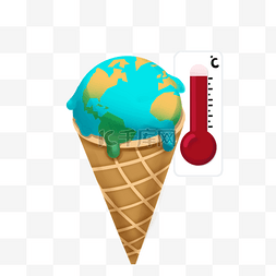 创意冰淇淋全球温度上升