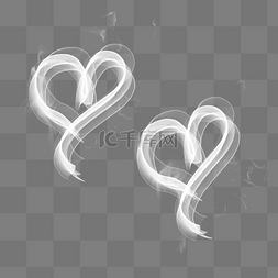裂缝创意裂纹笔刷图片_创意白色心形烟圈烟雾