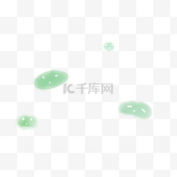 绿色的水珠图片_手绘卡通叶子上的水珠免扣元素